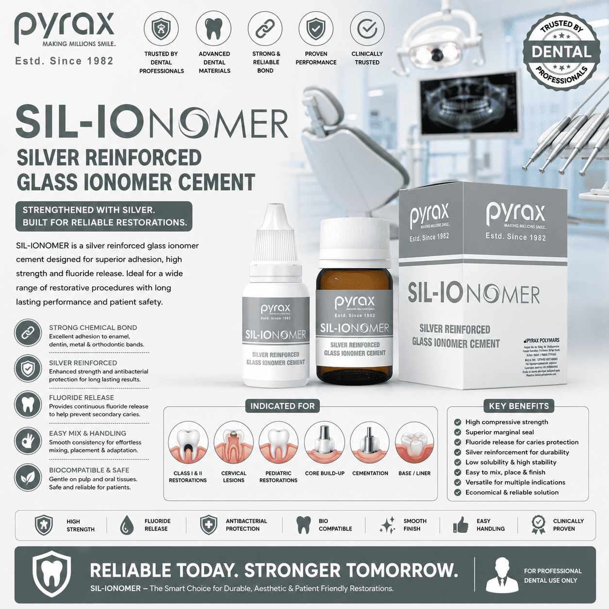 SILVER REINFORCED RADIOPAQUE GLASS IONOMER RESTORATIVE MATERIAL