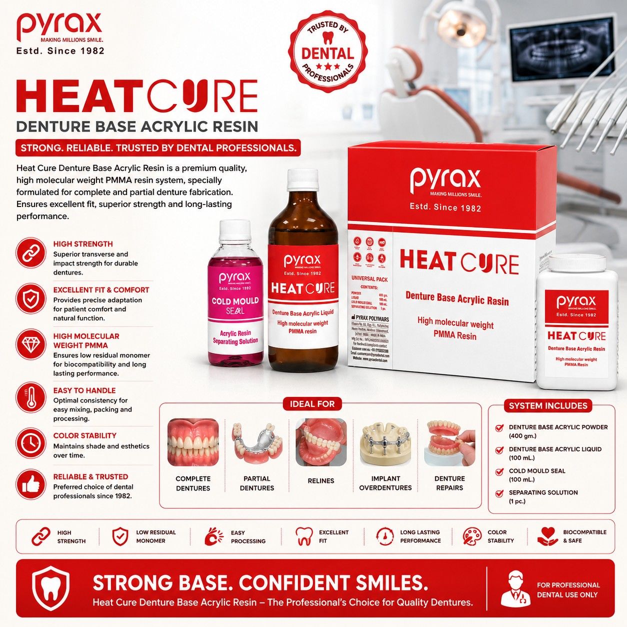 HEAT CURE DENTURE BASE MATERIAL PINK