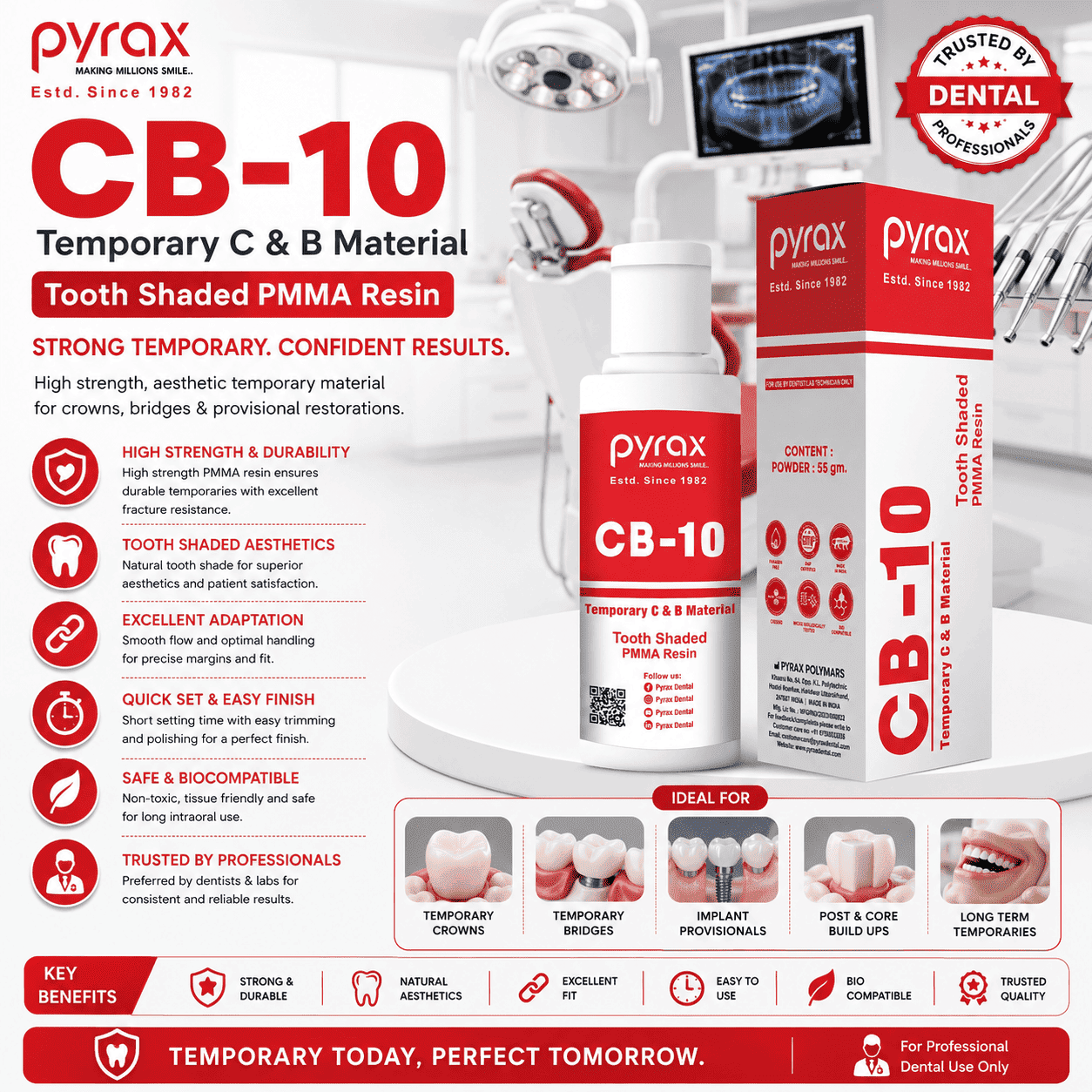 HEAT CURE TEMPORARY C AND B MATERIAL 55 GMS