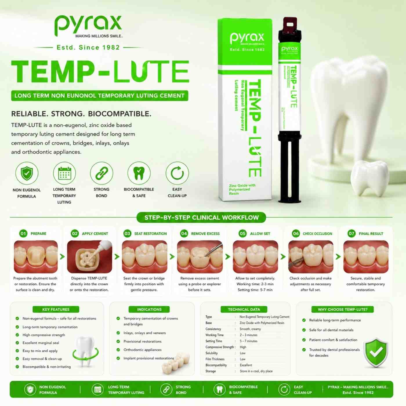LONG TERM NON EUGENOL TEMPORARY LUTING CEMENT 1 * 5 ML