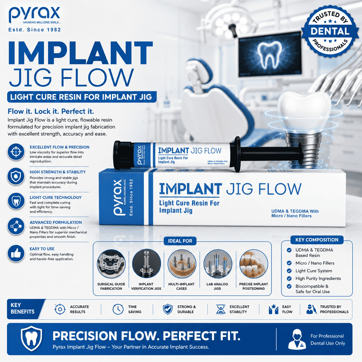 LIGHT CURE RESIN FOR IMPLANT JIG FLOW 1 INTO 15 GMS