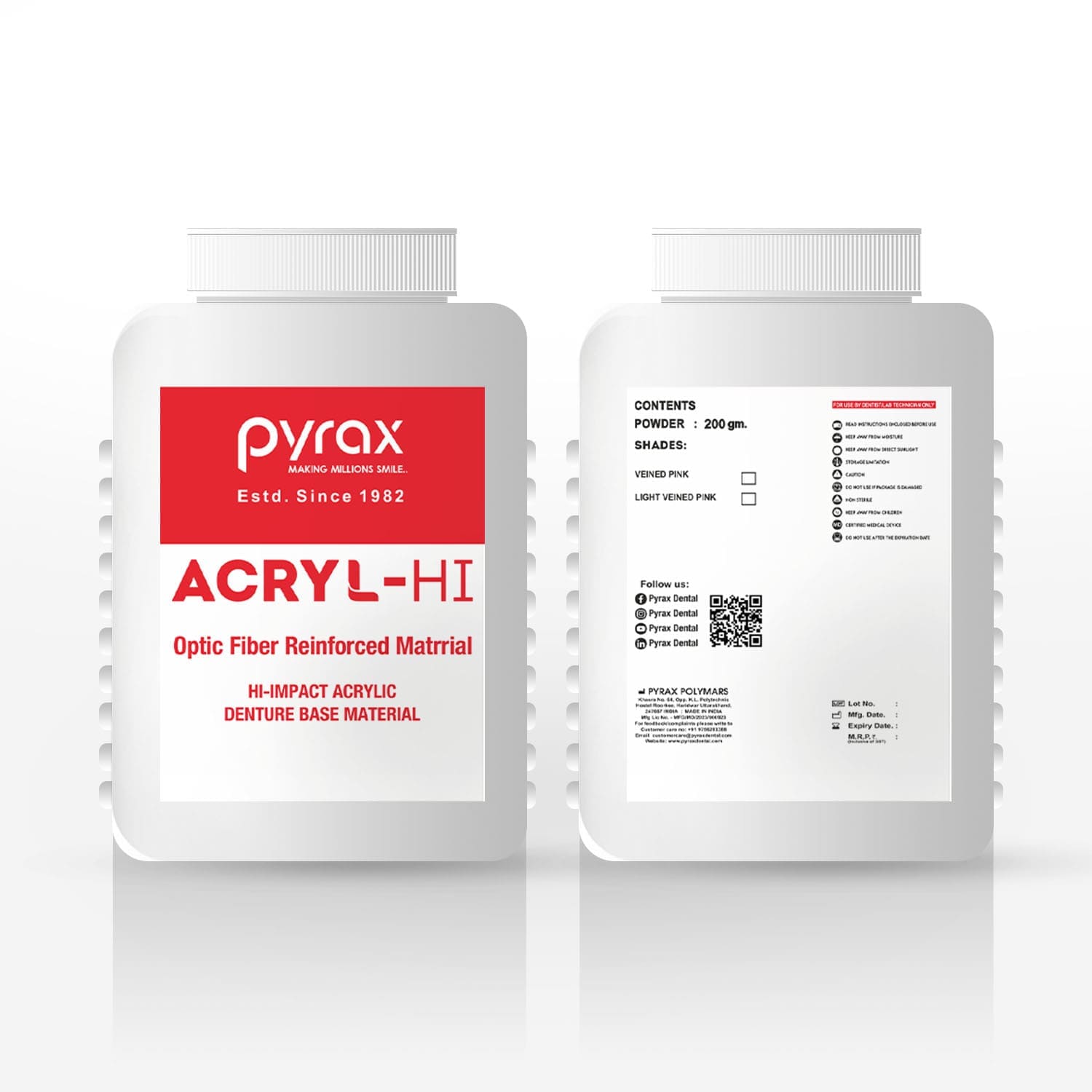 HIGH IMPACT DENTURE BASE POWDER 200 GM